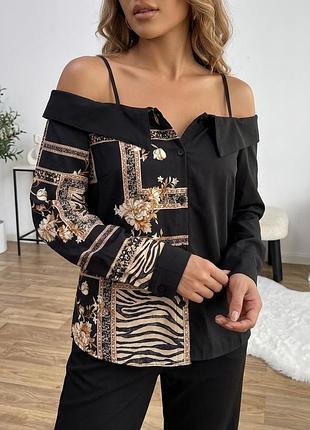 ✨ жіноча сорочка з відкритими плечима l | ефектна модель