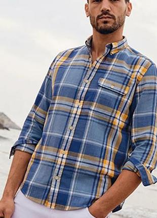 Мужская рубашка в клетку от бренда next (серия next supply). р. 3xl (ширина 70 см) - укр. 64-66