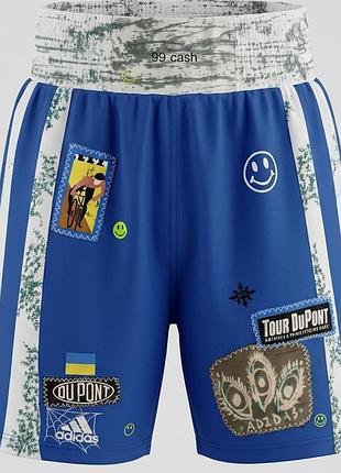 Vintage adidas box shorts custom кастомные рейв шорты адидас с принтами для н@Romanов
