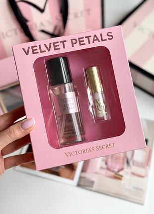 Набір спрей та олійка для губ velvet petals victoria’s secret