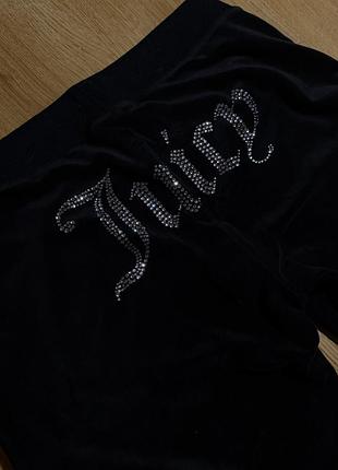 Шикарні чорні велюрові штани juicy couture зі стразами