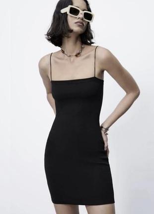 Коротка базова бавовняна сукня zara