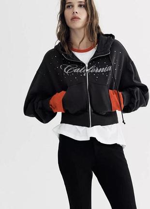 Худі, кофта на замку, світшот zara з блискітками
