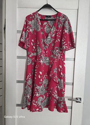 Яскрава літня сукня f&f з квітковим принтом та воланами