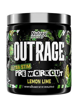 Outrage high‑stim pre‑workout - 30 servings lemon lime