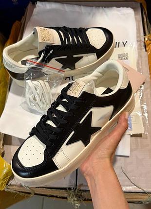 Golden goose ggdb stardan black white