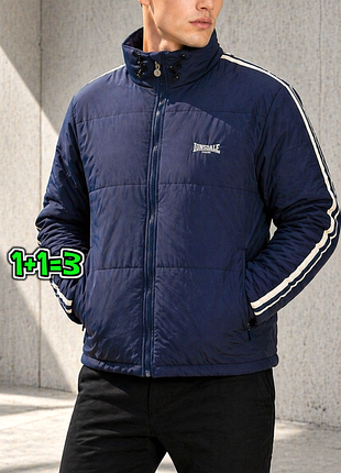 🎁1+1=3 брендовая мужская синяя куртка пуховик lonsdale, размер 52 - 54