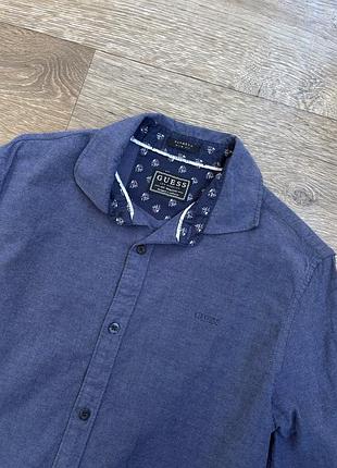 Чоловіча темно-синя сорочка guess alameda slim fit, р.s
