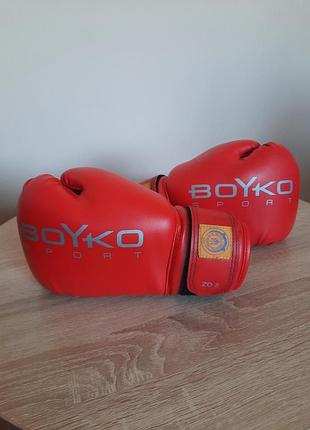 Перчатки bs, boyko sport, кожа композиционная,красные 8 ун