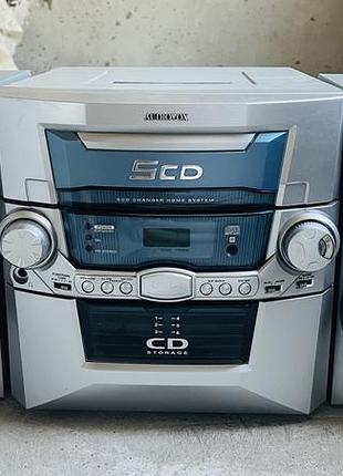 Музичний центр audiovox з ченджером на 5 cd та колонками