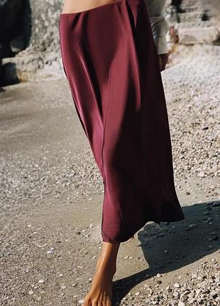 Спідниця жіноча бордо zara new