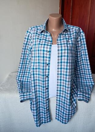 Рубашка хлопковая в клетку olymp luxor l/xl размер