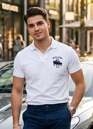 Поло чоловіче бренду ralph lauren sport✨
напівобхват грудей - 53 см;
по плечам- 45 см;
довжина виробу-67 см.
довжина рукава -17 см