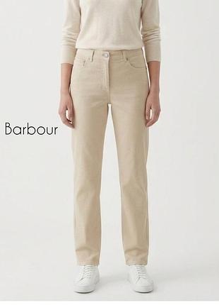 Barbour женские бежевые брюки хлопковые брюки, прямой крой, с эластаном, бренд из англии/португалии.