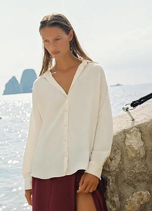 Сорочка жіноча біла струмуюча zara new