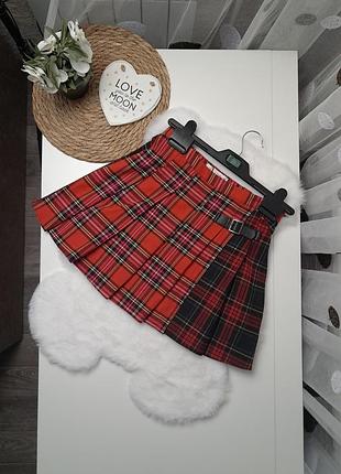 Юбка на запах в клетку для девочки от zara 11-12 лет (146-152)