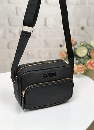 Сумка жіноча крос-боді guess оригінал zinnia top-zip crossbody чорна гес