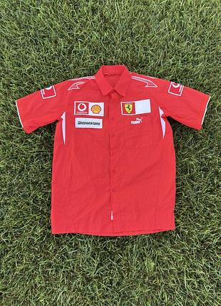 Винтажная рубашка puma scuderia ferrari f1 — s