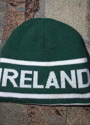 Шапка шапочка зелёная ирландия ireland акриловая двойная