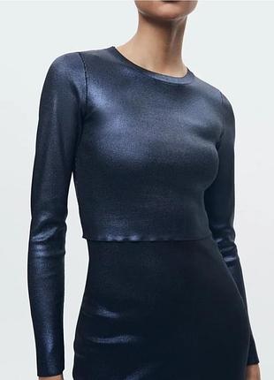 Лонг топ zara, металлизированный блеск