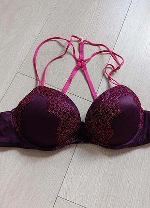 Бюстгальтер ажурний бюст мереживний пушап ліф victoria's secret 36b 80b 75c