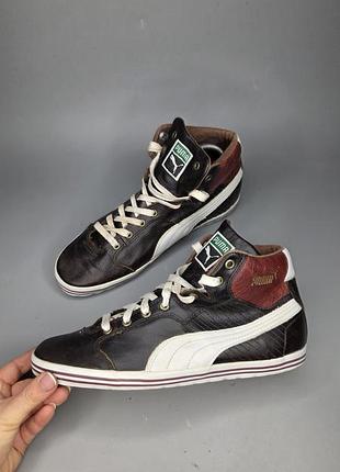 Винтажные высокие кожаные хайтопы puma