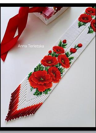 Гердан из бисера маки. 5