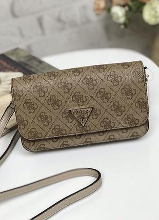 Сумка женская кросс-боди guess оригинал noelle crossbody flap organizer latte гесс