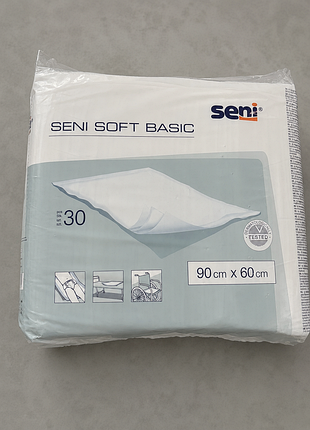 Пеленки seni soft basic одноразовые гигиенические 90х60 см, 30 шт