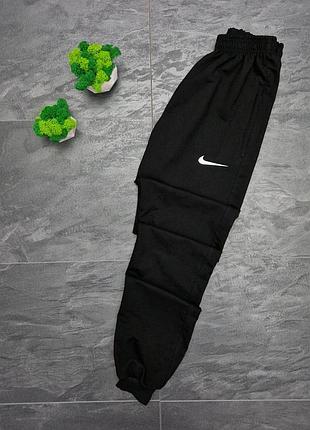 Брюки мужские nike classic, черные, турецкая двунитка, хлопок/эластан 80/20, карманы на молнии, манжеты, sxl