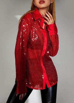 Нова блискуча святкова жіноча блуза з паєтками від zara 

￼ розмір m