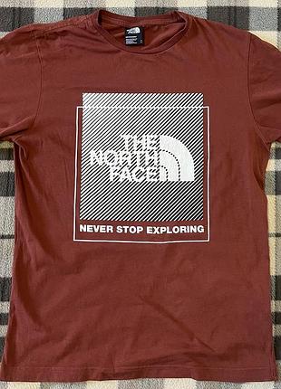 Чоловіча футболка tnf the north face box logo (теракотовий колір, м)