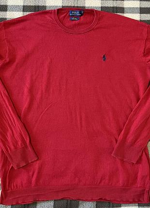 Чоловічий джемпер polo by ralph louren (pima cotton, червоний колір, м)