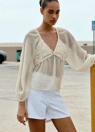 Комбинированная блуза от zara
