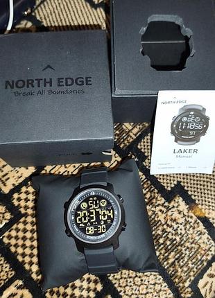 !smart! north edge laker black 5bar. мужские водо-ударо устойчивые тактические часы с подключением к смартфону