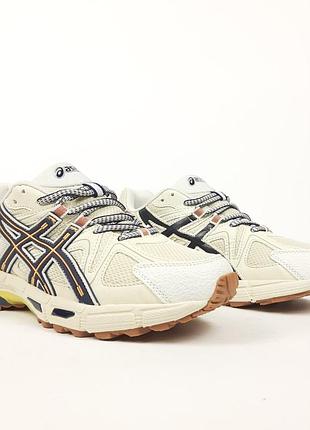 Кросівки чоловічі asics gel kahana 8 бежеві з синім та помаранчевим