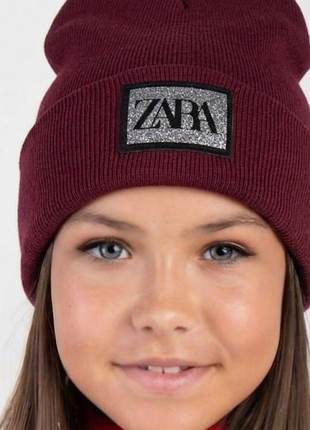 Шапка бини для девочки zara