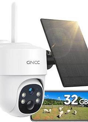Камера уличная вай фай автономная 4g камера видеонаблюдение gncc outdoor cam w3 (2k) + солнечная панель