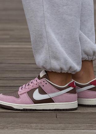 Кросівки nike sb dunk brow pink suede