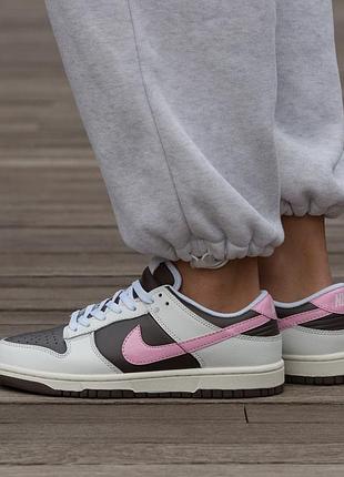 Кросівки nike sb dunk white brow pink