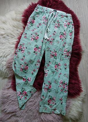 🩵🌸💚 легкі піжамні штани в квітковий принт