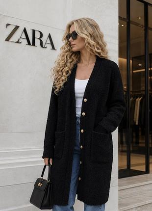 Zara базовий твідовий букле жакет на ґудзиках
