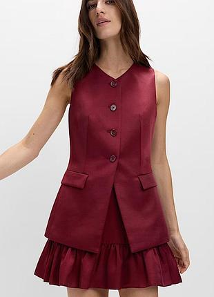 Блестящий удлиненный жилет без воротника m&amp;s