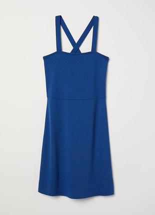 Платье женское трикотажное летнее h&m м 44/46 синее (148)