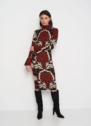 Платье женское теплое н&м l 50/52 коричневое арт 2624