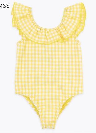 Купальник в клетку с оборками 3-6 мес / 69 см m&s