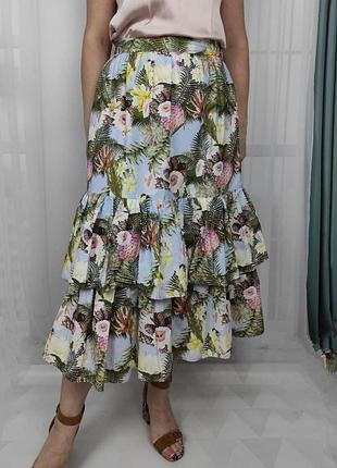 Спідниця жіноча h&m 38 кольоровий малюнок (2878)