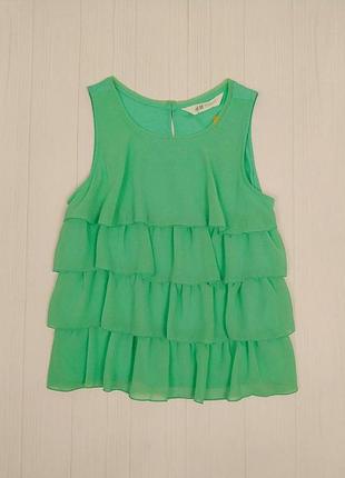 Блуза на дівчинку h&m 146 см 10-11 років зелена (3548)