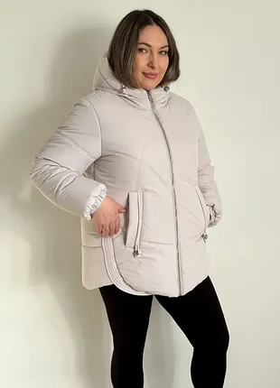 Молочна зимня куртка eva classic