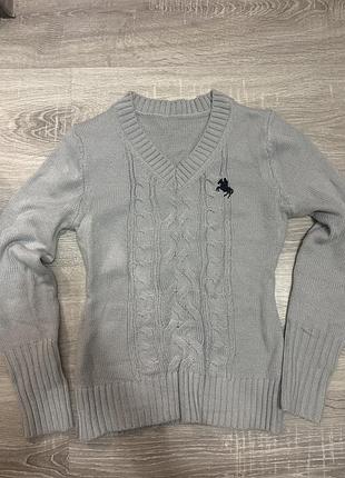 Свитер polo сірий